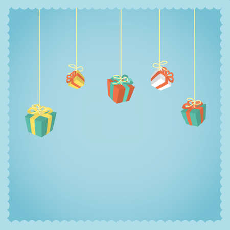 Hanging gift boxes.のイラスト素材