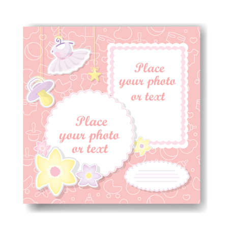 Girl album page.のイラスト素材