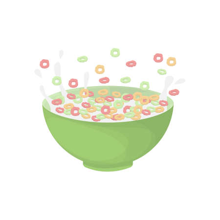 Breakfast cereal bowl.のイラスト素材