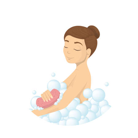 Woman at bath.のイラスト素材