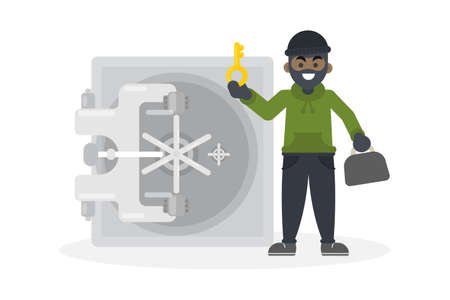 Thief robbing safe.のイラスト素材