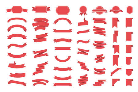 Red text ribbons.のイラスト素材