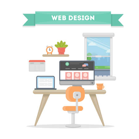 Web design workplace.のイラスト素材