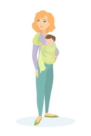 Isolated mother with child on white background.のイラスト素材