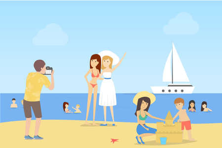 Photo at the beach.のイラスト素材