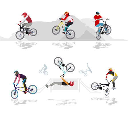 Bmx tricks set.のイラスト素材