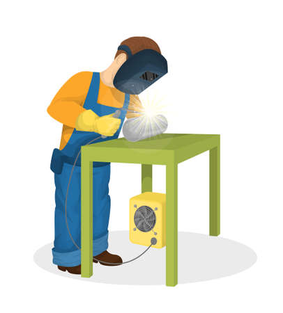 Welder with pipe.のイラスト素材