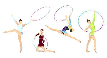 Gymnastics with hoop.のイラスト素材