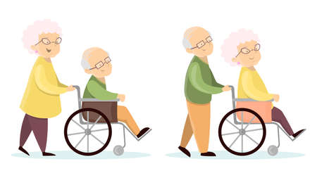 Old senior couples.のイラスト素材
