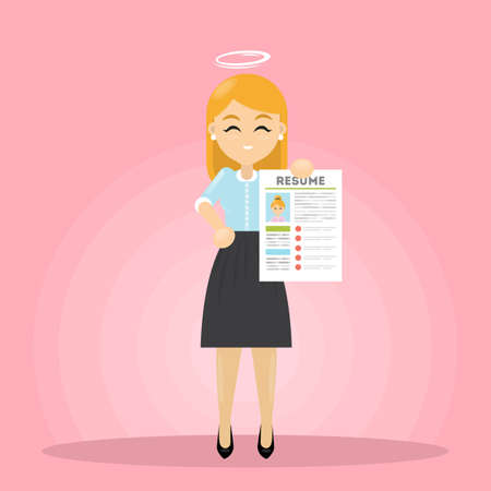 Woman with resume.のイラスト素材