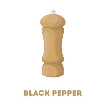 Isolated black pepper mill.のイラスト素材