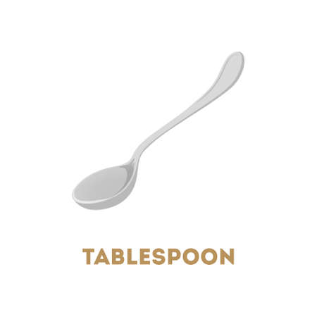 Isolated kitchen silver tablespoon on white.のイラスト素材