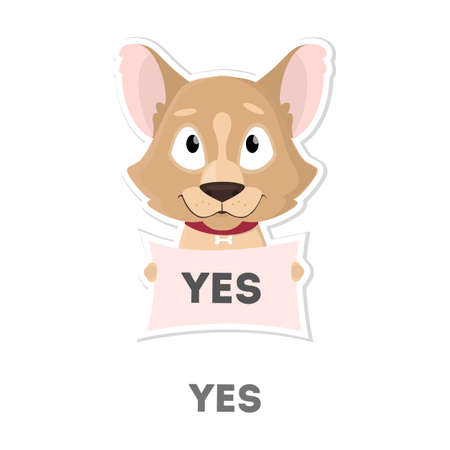 Isolated agreeing dog.のイラスト素材