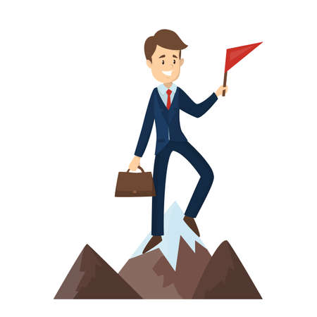 Man with flag.のイラスト素材