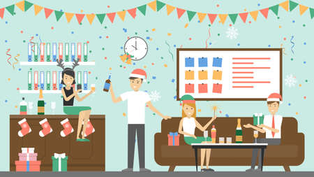 Office Christmas party.のイラスト素材