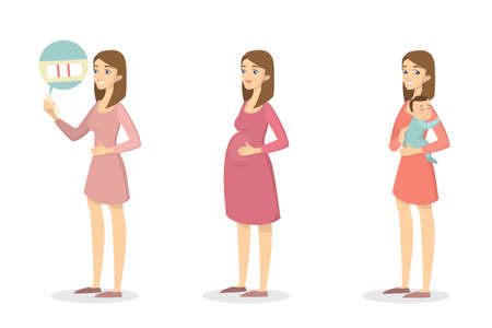 Woman expecting baby.のイラスト素材