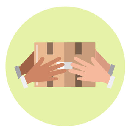 Delivery box giving.のイラスト素材