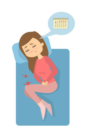 Menstrual pain illustration.のイラスト素材