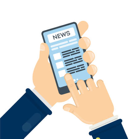 News on smartphone.のイラスト素材