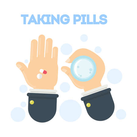 Taking pills on time.のイラスト素材