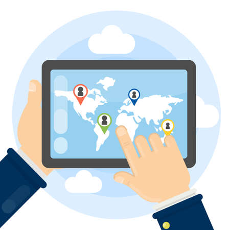 World in tablet.のイラスト素材