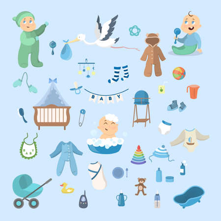 Baby boy set.のイラスト素材