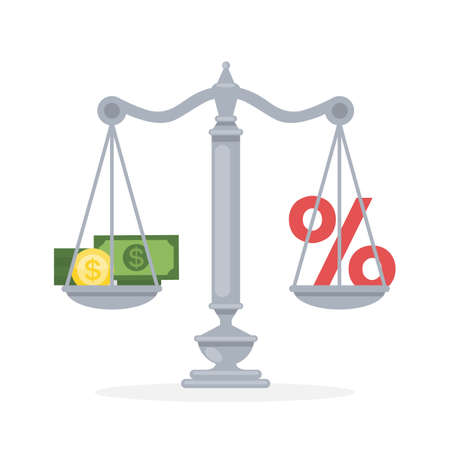 Money vs percent.のイラスト素材