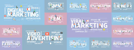 Digital marketing set.のイラスト素材