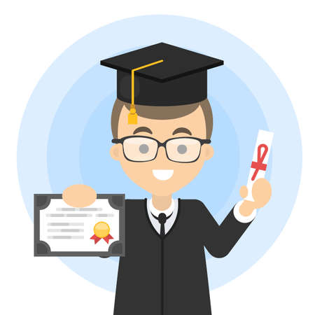 Happy graduated student.のイラスト素材