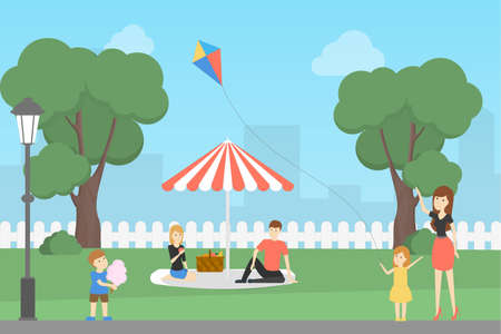 People at park.のイラスト素材