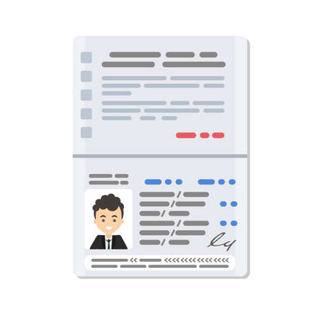 Opened males passport.のイラスト素材