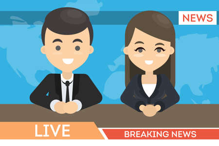 News on TV.のイラスト素材