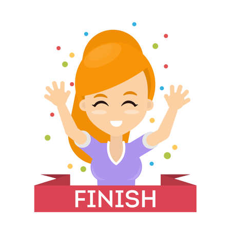 Sport woman finish.のイラスト素材