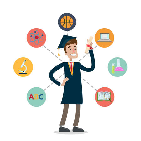 Happy graduated student.のイラスト素材