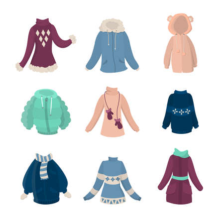 Winter clothes set.のイラスト素材