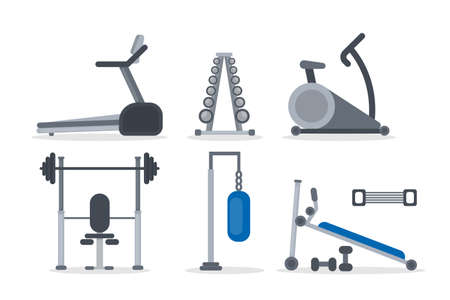 Gym machines set.のイラスト素材
