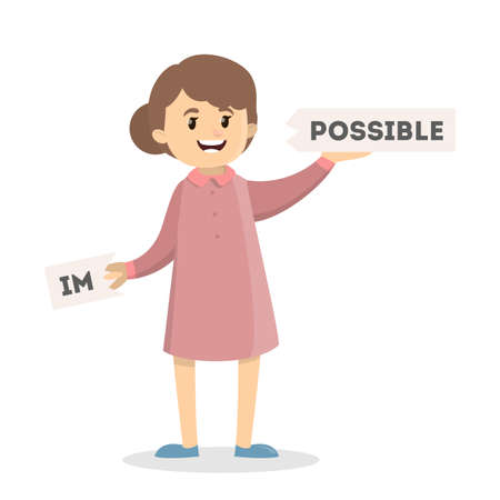 Nothing is impossible. Woman tears impossible sign.のイラスト素材