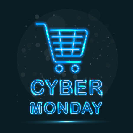 Cyber monday neon sign.のイラスト素材