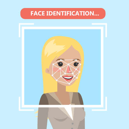 Face recognition technology.のイラスト素材