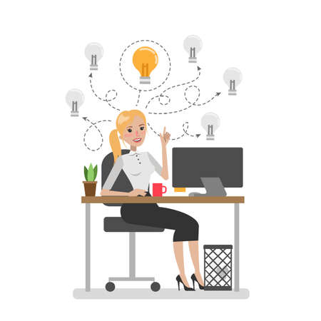 Businesswoman with idea.のイラスト素材