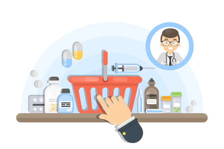 Buying medecine online.のイラスト素材