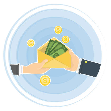 Hand giving money.のイラスト素材