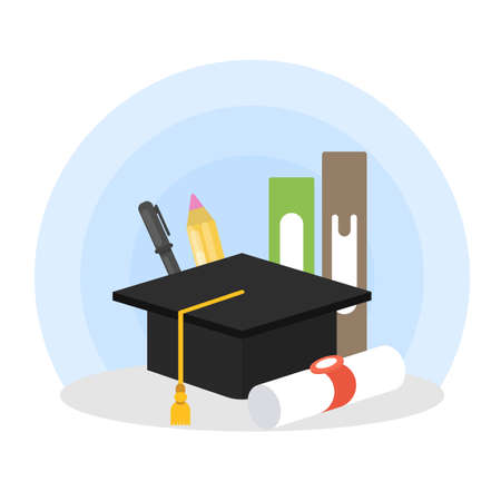 Graduation concept illustration.のイラスト素材