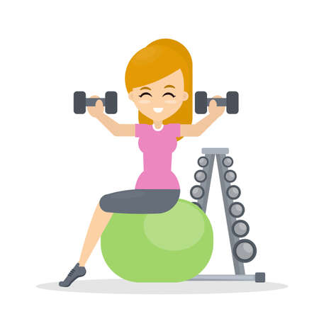 Woman doing fitness.のイラスト素材