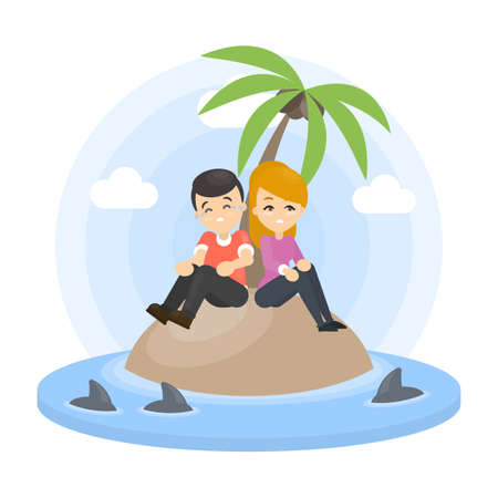 Alone on island.のイラスト素材