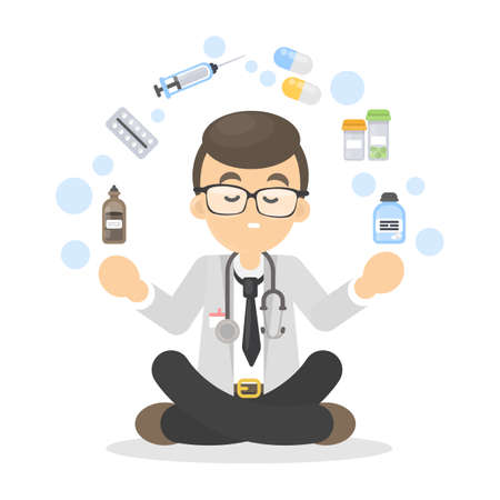 Doctor with pills.のイラスト素材