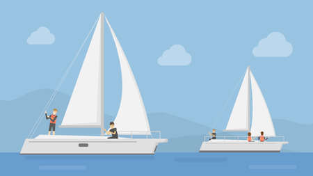 Yacht club illustration.のイラスト素材