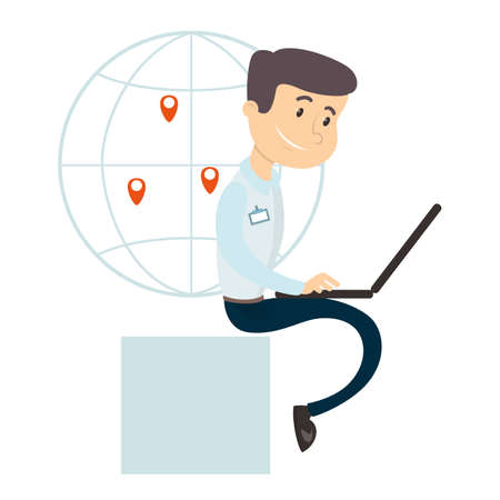 Working with logistics.のイラスト素材