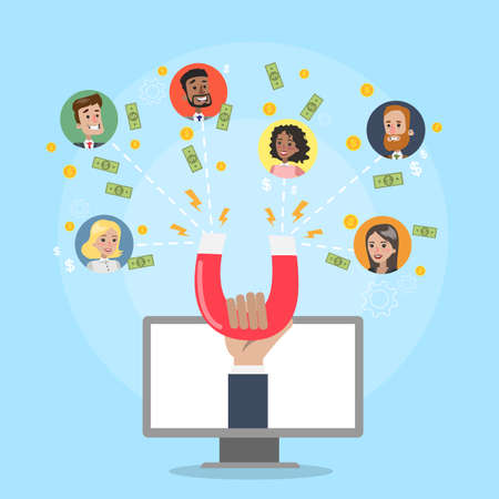 Attracting online customers.のイラスト素材