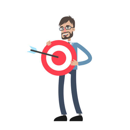Businessman with target.のイラスト素材